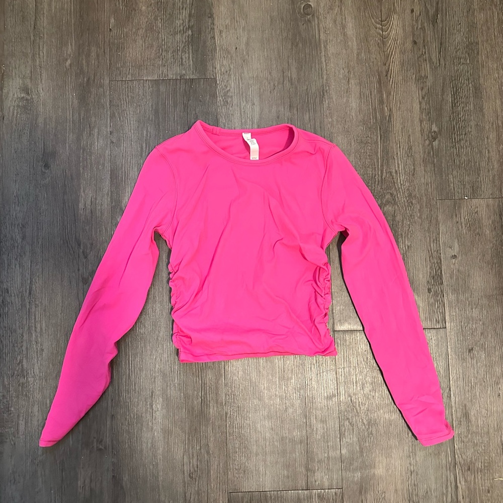 Hot pink lululemon size 4 long sleeve top